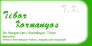 tibor kormanyos business card